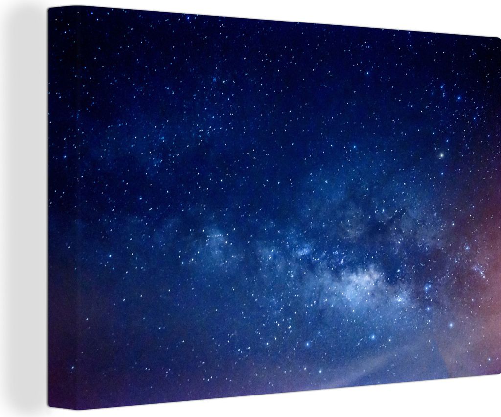 OneMillionCanvasses - Leinwandbilder - 140x90 cm, Die Milchstraße am Nachthimmel, Wandbilder Kunstdruck Wanddekoration - Foto auf Leinwand - Gem...