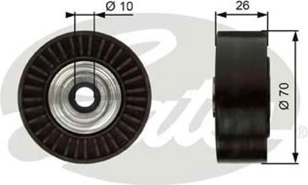 Galet enrouleur acier GATES T36366 compatible 5751F7 - Haute durabilité