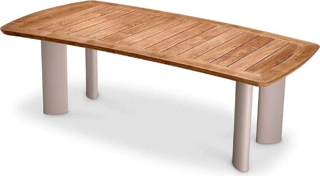 Casa Padrino Luxus Garten Esstisch Naturfarben / Sandfarben 230 cm