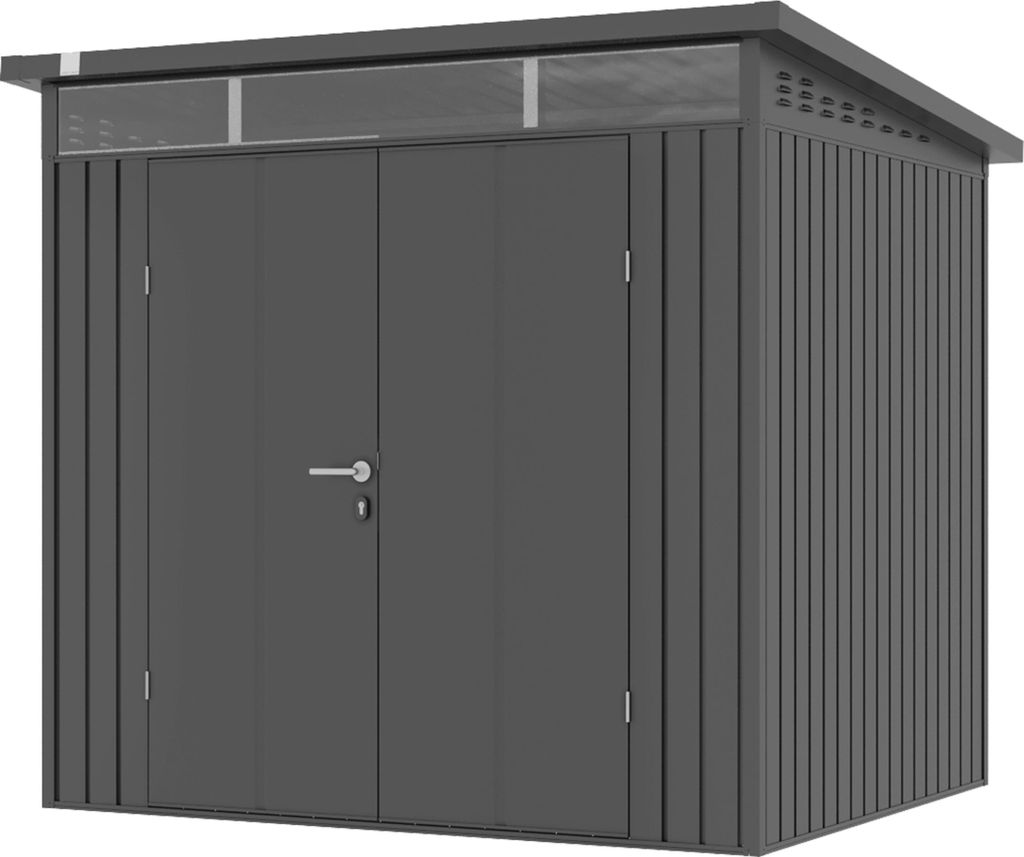 GFP Primeyard Gerätehaus Metall Gartenhaus 210x180x205 cm Geräteschuppen Pultdach anthrazit