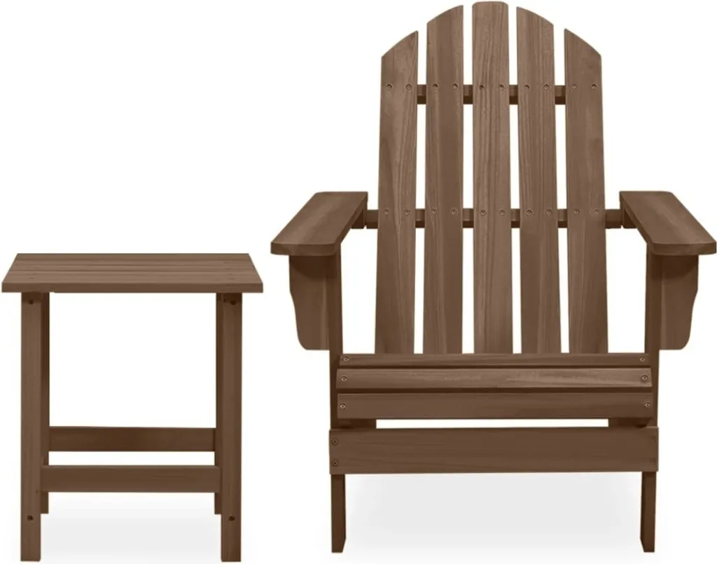SYFAX Sedia Adirondack in Abete Massello con Tavolo - Arredo Giardino Premium