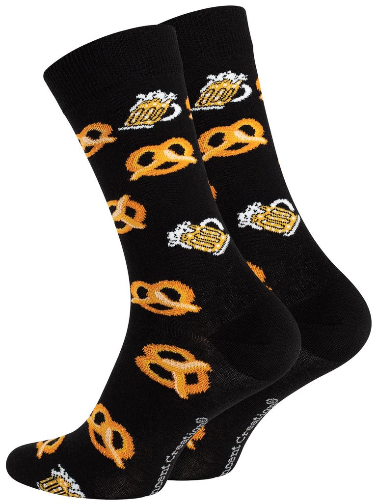Vincent Creation Bunte Fun Socken Farbenfrohe Freizeitsocken Damen & Herren 41-45 Brezel