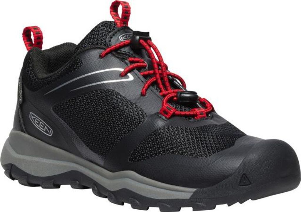 Kinderschuhe KEEN WANDURO LOW WP YOUTH, schwarz/ribbon red Schuhgröße: US 4