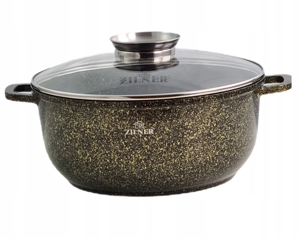 Set di pentole in alluminio Zilner Gold 17 elementi, per tutti i tipi di fornelli, ideale come regalo, design elegante e senza tempo Zl-7215 - 5