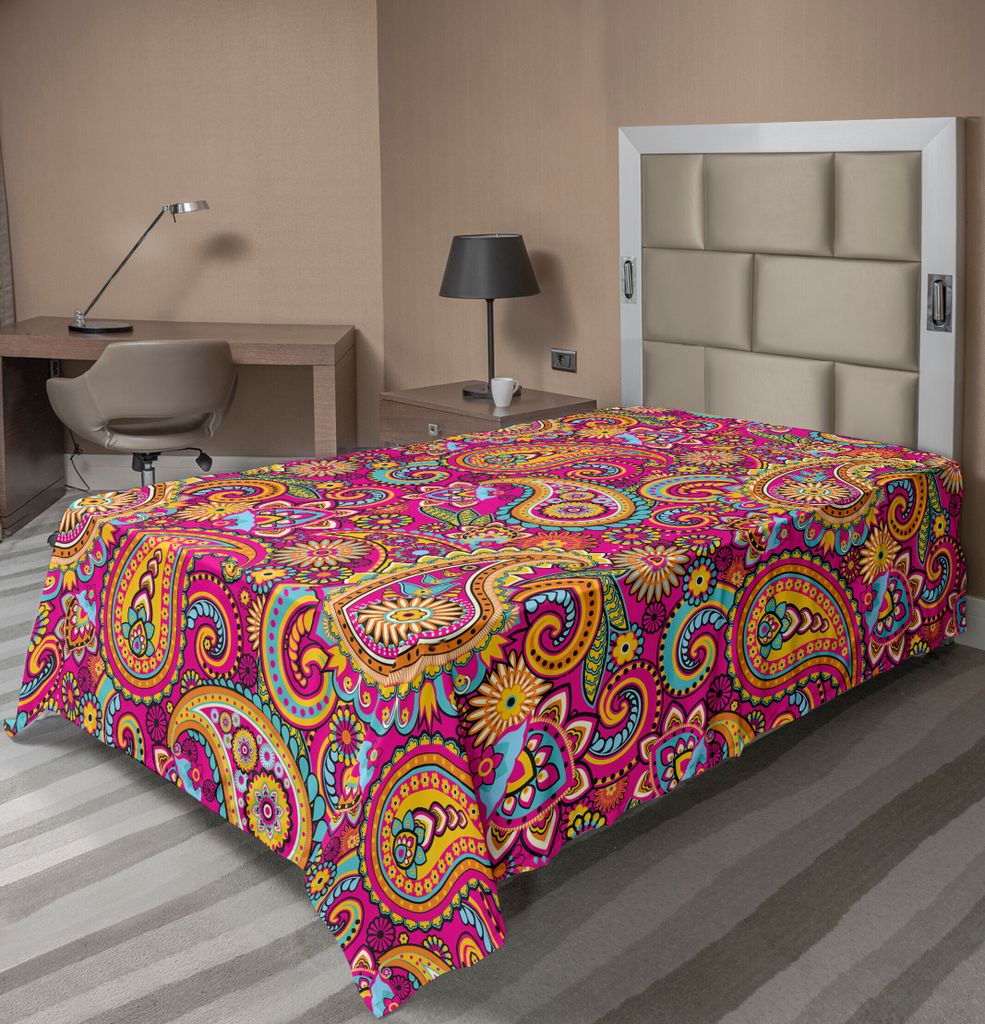 ABAKUHAUS Paisley Bettlaken, Paisley Muster Basierend Auf Traditionellen Asiatischen Östliche Kulturellen Design, weiches bequemes oberes Bettlake...