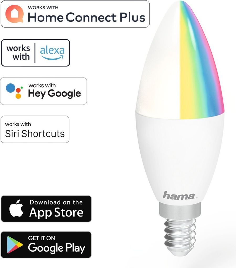 Hama WLAN-LED-Lampe E14 5,5W RGBW, dimmbar, Kerze      Produktbild 10