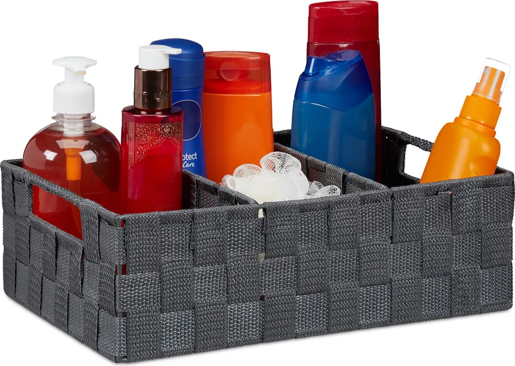 Organizzatore Bagno Relaxdays in Biancheria | Cesto Trucchi e Accessori