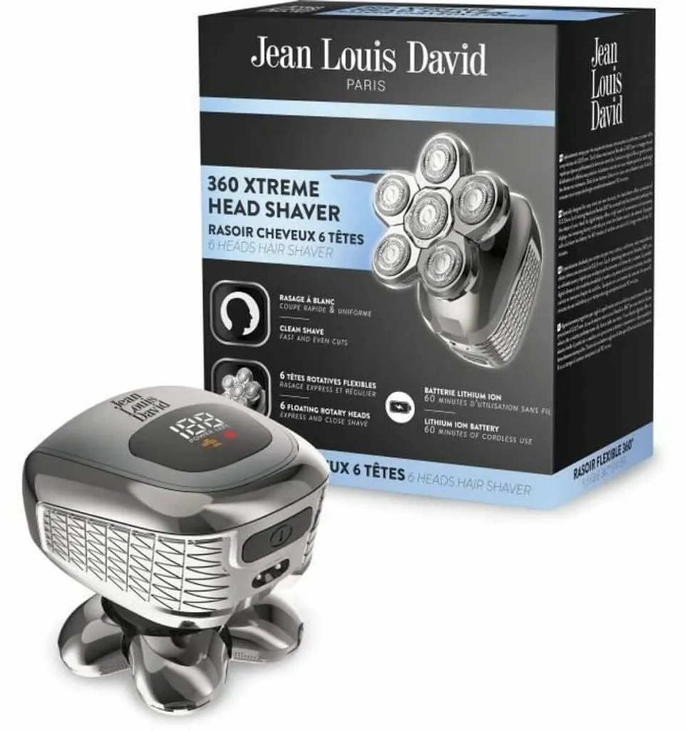 Rasoir rotatif pour crâne Jean Louis David 360 XTREME avec écran LCD