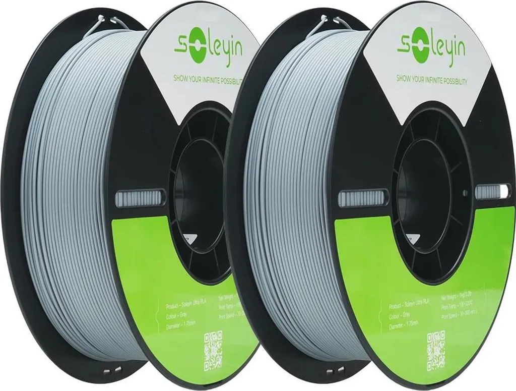 Filament 3D 1.75mm Gris 2kg haute durabilité pour des impressions robustes