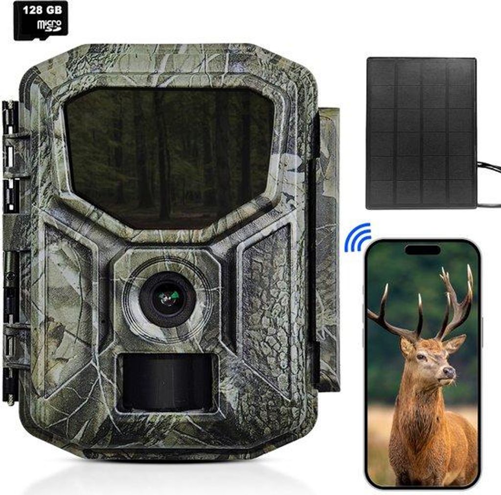 Siltcon® Solar Wildkamera 8K 64MP mit Nachtsicht, WLAN & Produktbild 