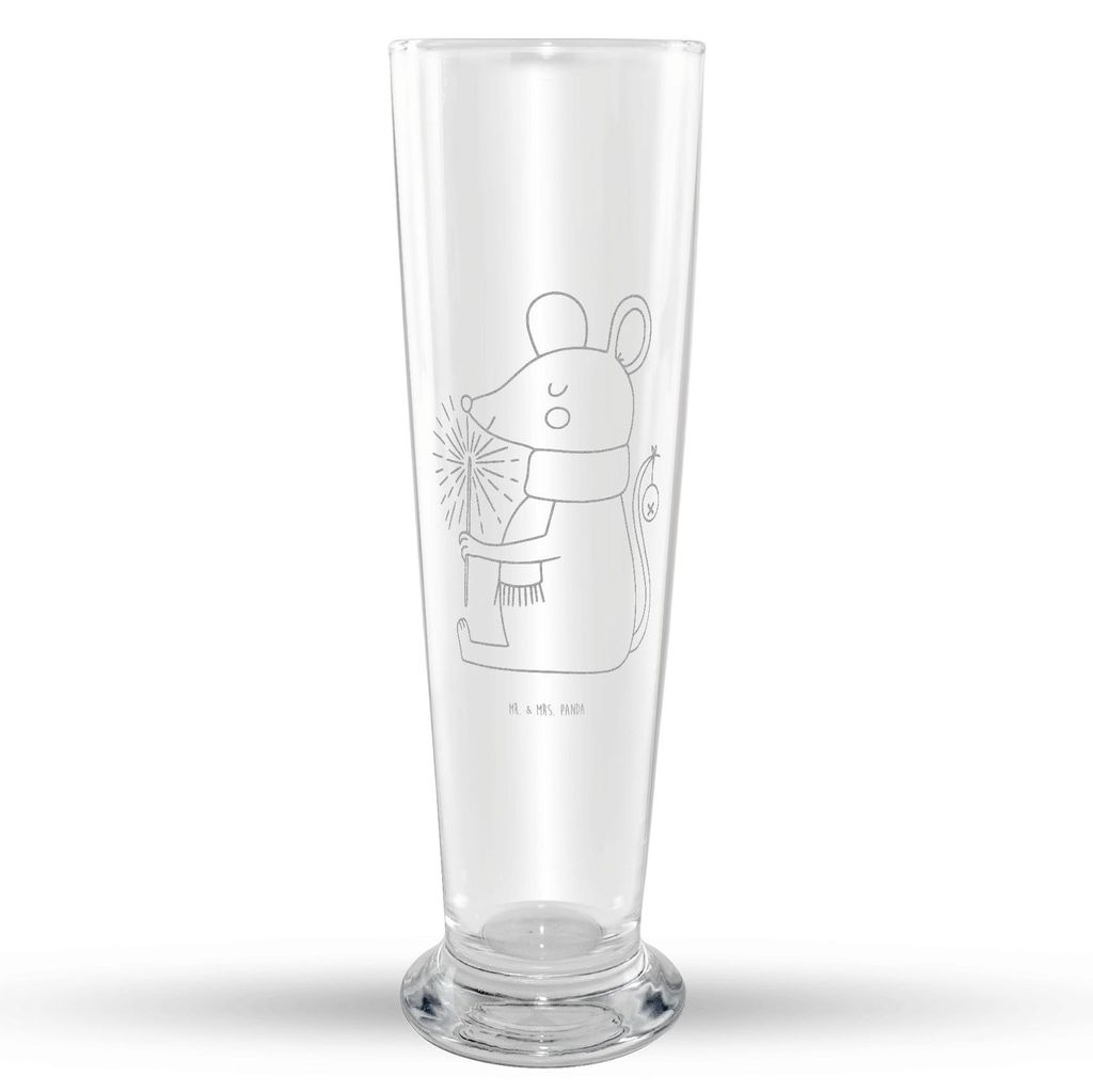 Mr. & Mrs. Panda Bierglas Maus Weihnachten - Transparent - Geschenk, Weihnachtsmotiv, Weizenbier Glas, Weihnachtsgruß, Weizen, Frohe, Weihnachtswu...