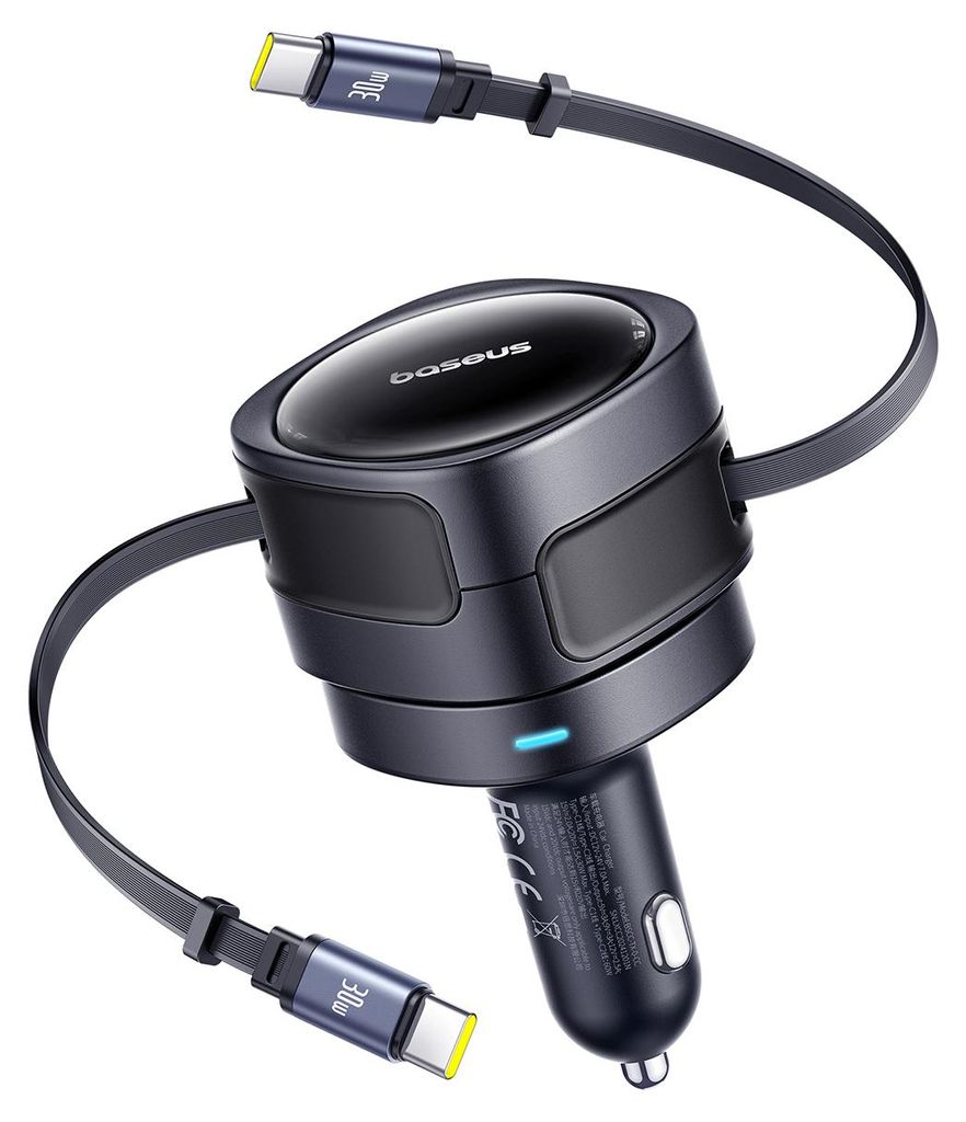 Baseus Enjoyment Max Autoladegerät mit Usb-C+Usb-C Kabeln Produktbild 