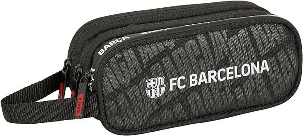 F. C. Barcelona Federmäppchen mit 3 Reißverschlüssen, für Kinder, ideal für Kinder von 5 bis 14 Jahren, bequem und vielseitig, 21 x 7 x 8,5 cm