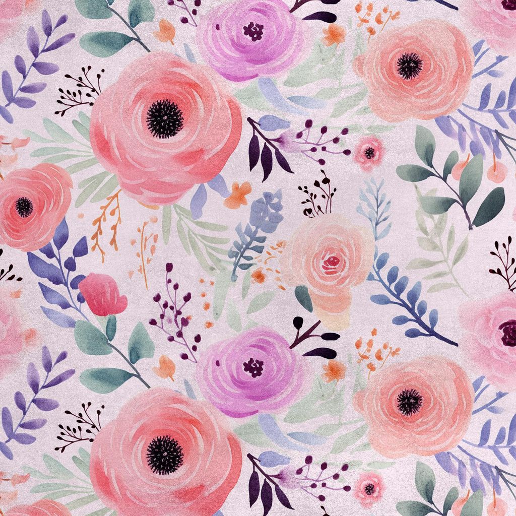 Royal Samt Stoff Polyester Zum Nähen - Motiv Blumen - RDX2889