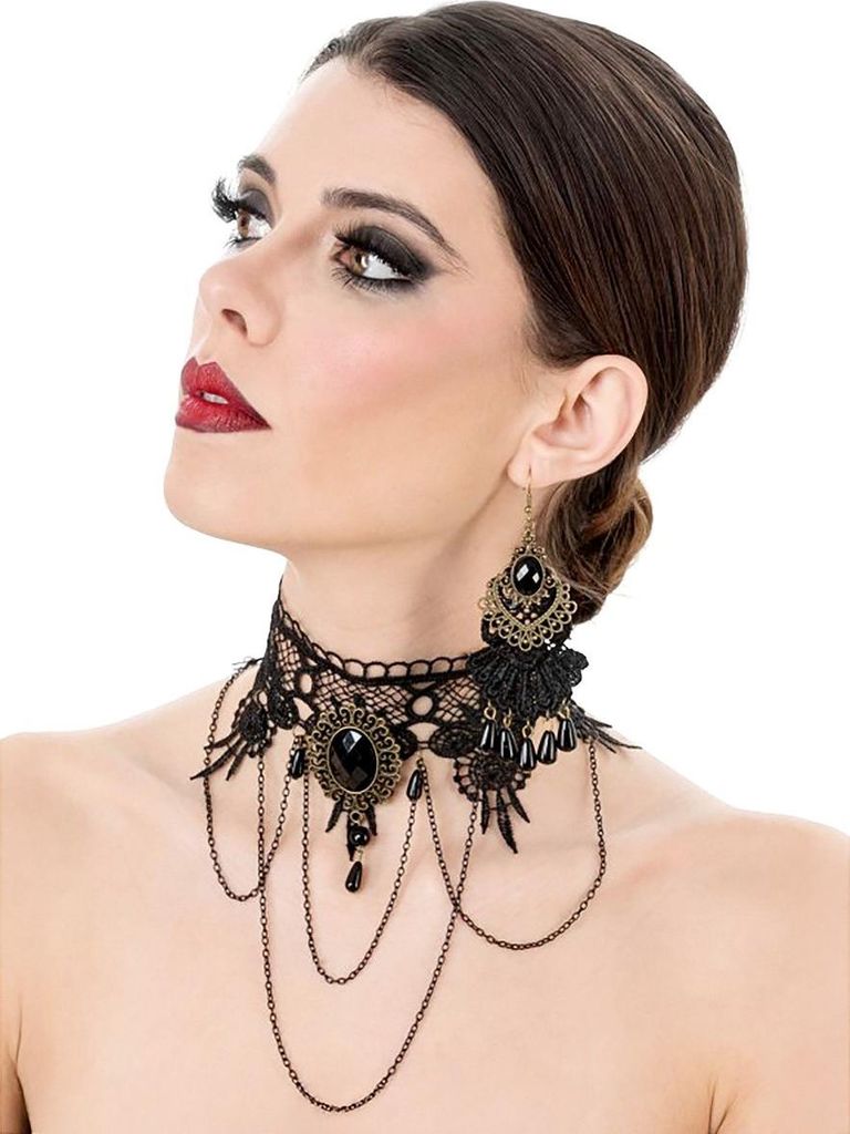 Schwarze Witwe Schmuckset