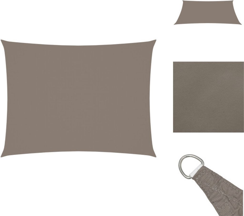 vidaXL Sonnensegel Oxford-Gewebe Rechteckig 2x3,5 m Taupe - Sonnenschirme & Sonnenschutze