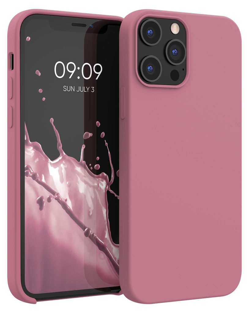 kwmobile Handyhülle für iPhone 12 Pro Max Hülle, für iPhone 12 Pro Max Case - Hülle Silikon - kabelloses Laden - Dark Rose