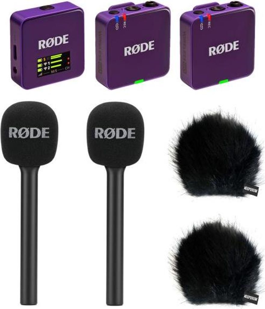 Rode Mikrofon-Funksystem Wireless GO Gen 3 Lila Interview Set 2 BK