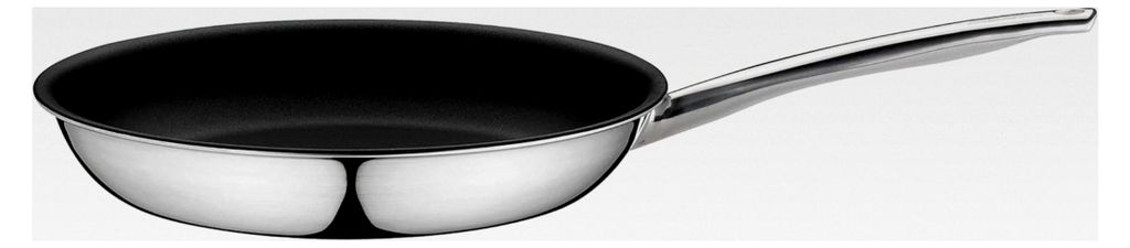 Vulcano Classic Bratpfanne 28 cm, Edelstahl, Antihaftbeschichtung, Induktionsgeeignet, 5-Lagen-Mehrschichtmaterial, ofenfeste Edelstahlpfanne