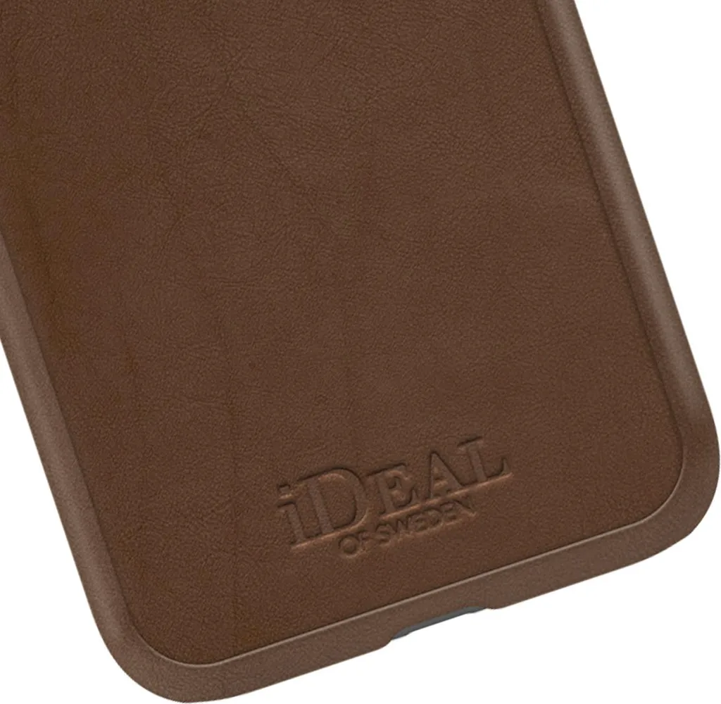 Coque induction Qi pour iPhone 11 marron aspect cuir chic