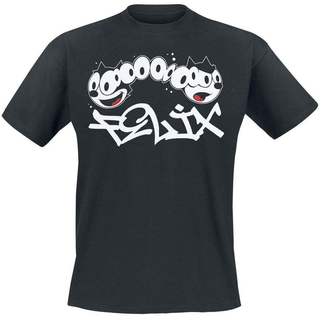 Felix The Cat T-Shirt Herren Comic Strip schwarz L