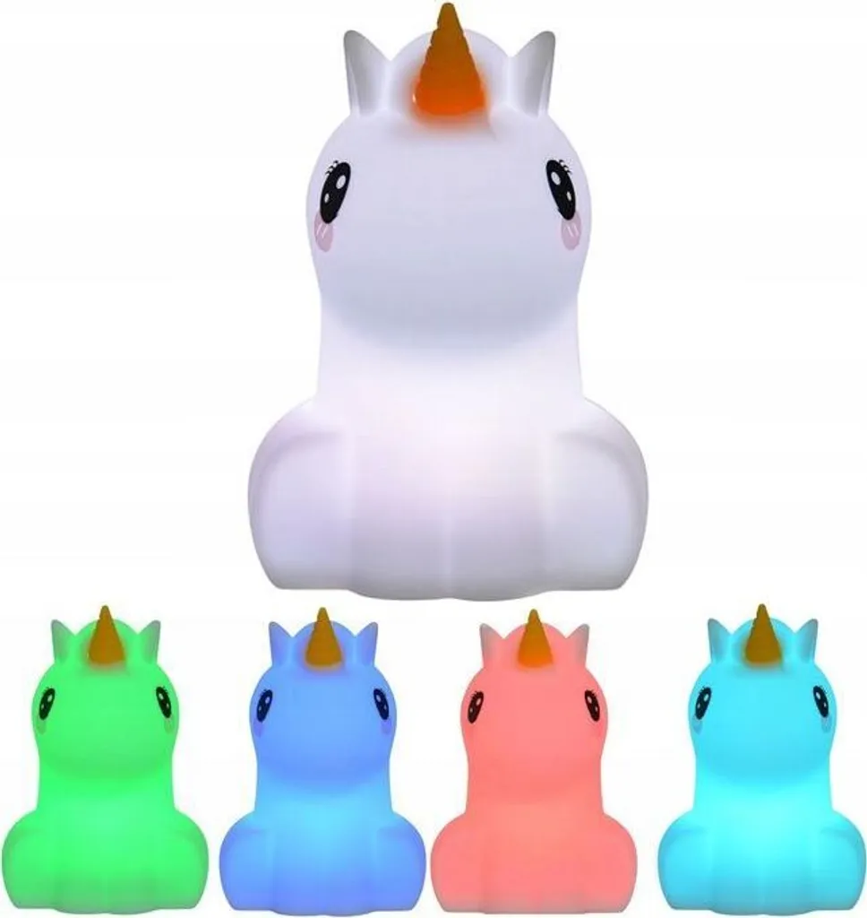 Lampe de Chevet Enfant Licorne LED Multicolore en Silicone Tactile