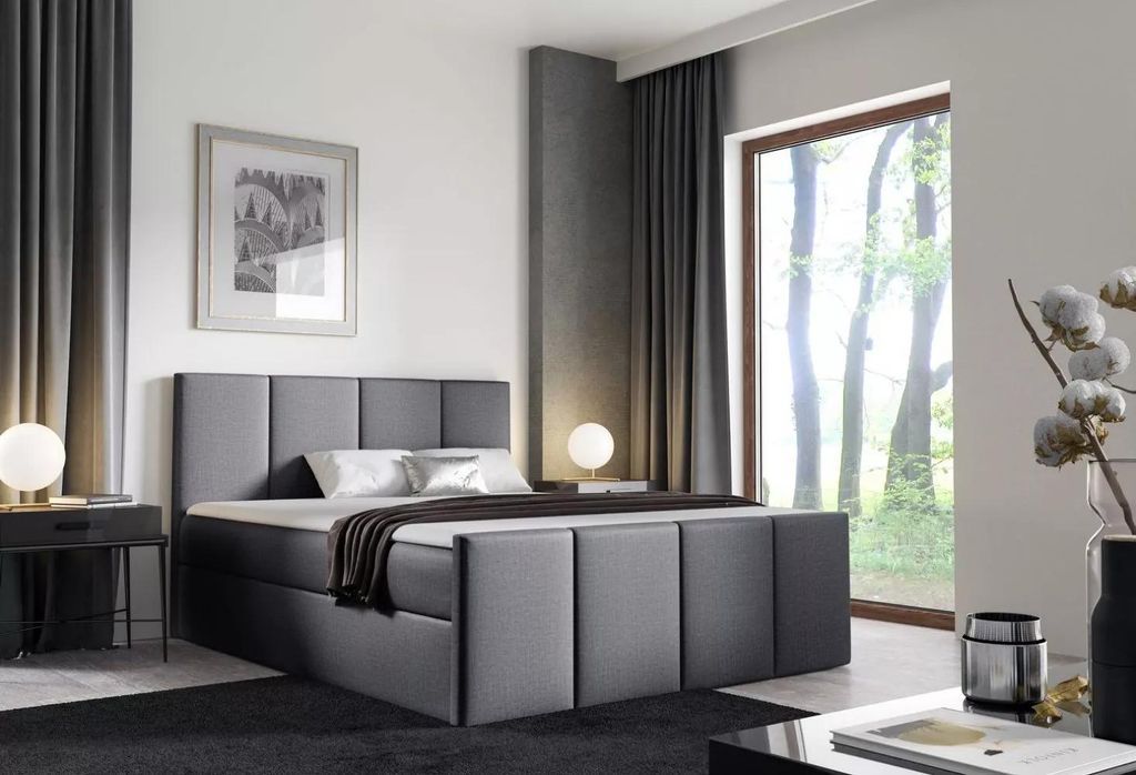 Posteľ s matracom a roštom LOLA - 120x220, šedá 1 + topper Obrázok produktu 
