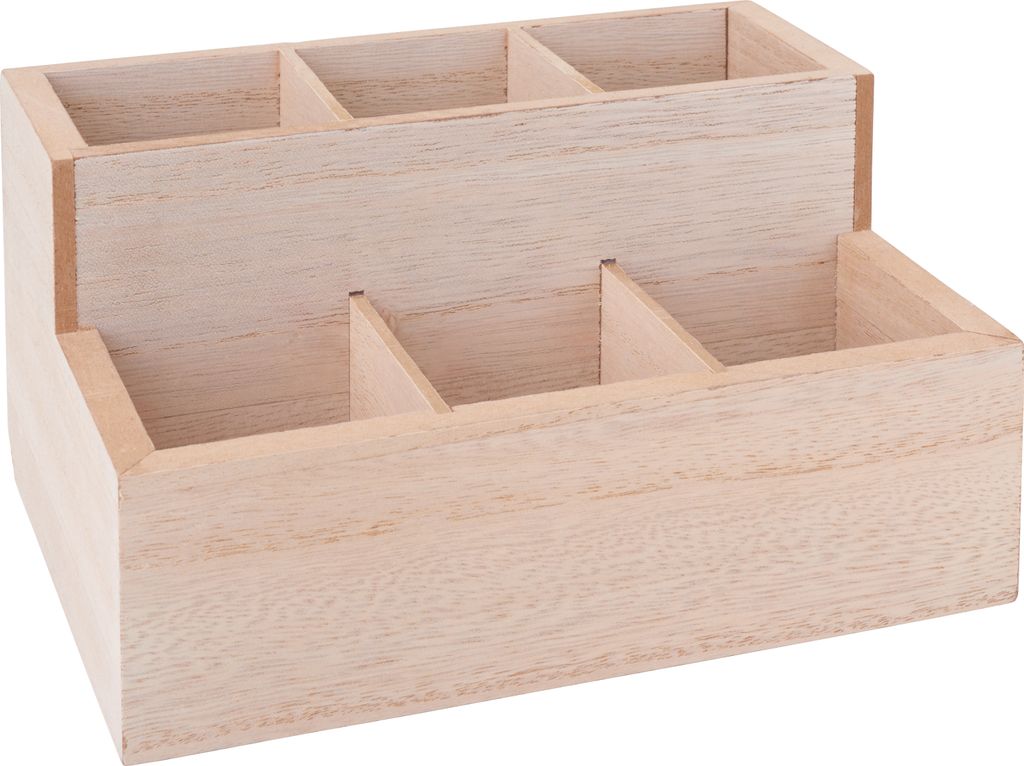 VBS Utensilienbox 6 Fächer 14x19.8x10 cm Aufbewahrungsbox Organizer Kunststoff