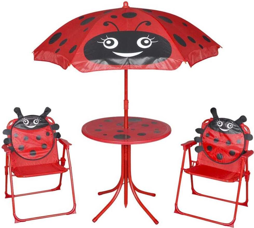 Maison Exclusive - 3-tlg. Garten-Bistro-Set für Kinder mit Sonnenschirm Rot