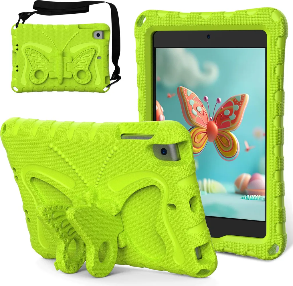 Custodia iPad Mini per Bambini Farfalla Verde: Protezione EVA Magica