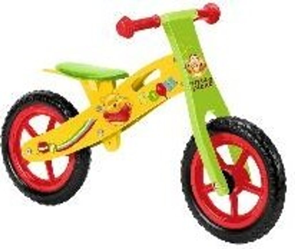 Winnie Puuh Kinderlaufrad, Lernrad mit Rädern, 12" aus EVA - für 3-6 Jahre, Holz-Sattel und Lenker