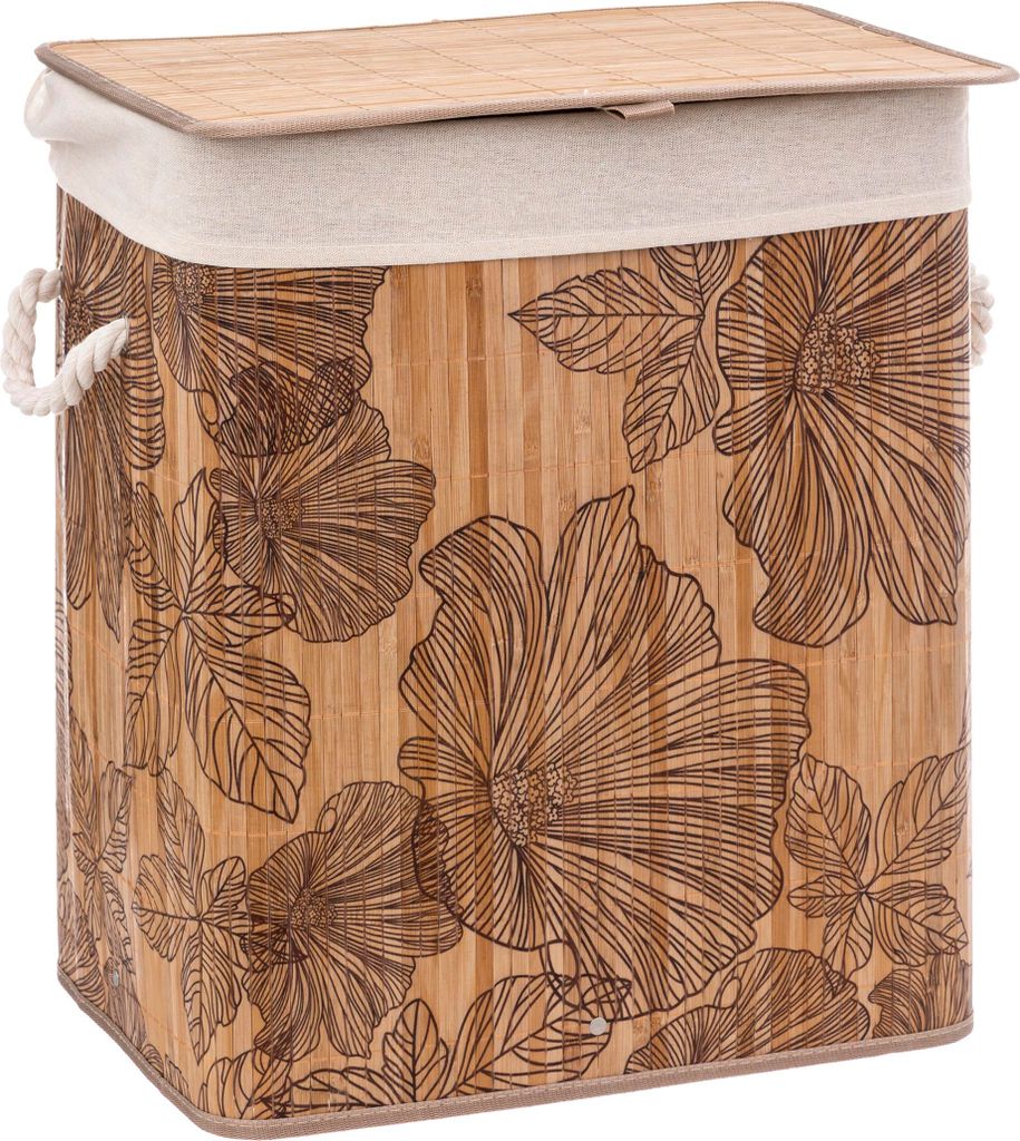 Wäschekorb 60l "blackflora" bambus - 5 five simply smart