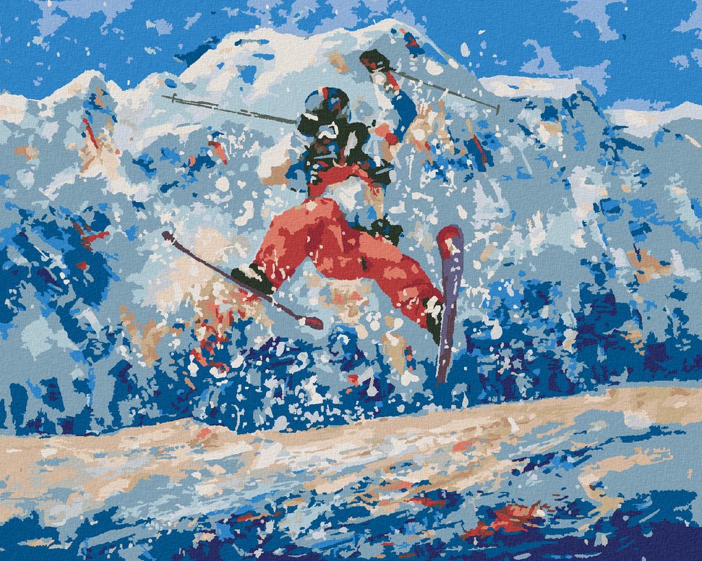 Zuty - Malen nach Zahlen - FREESTYLE-SKIFAHRER, 40x50 cm, ohne Keilrahmen