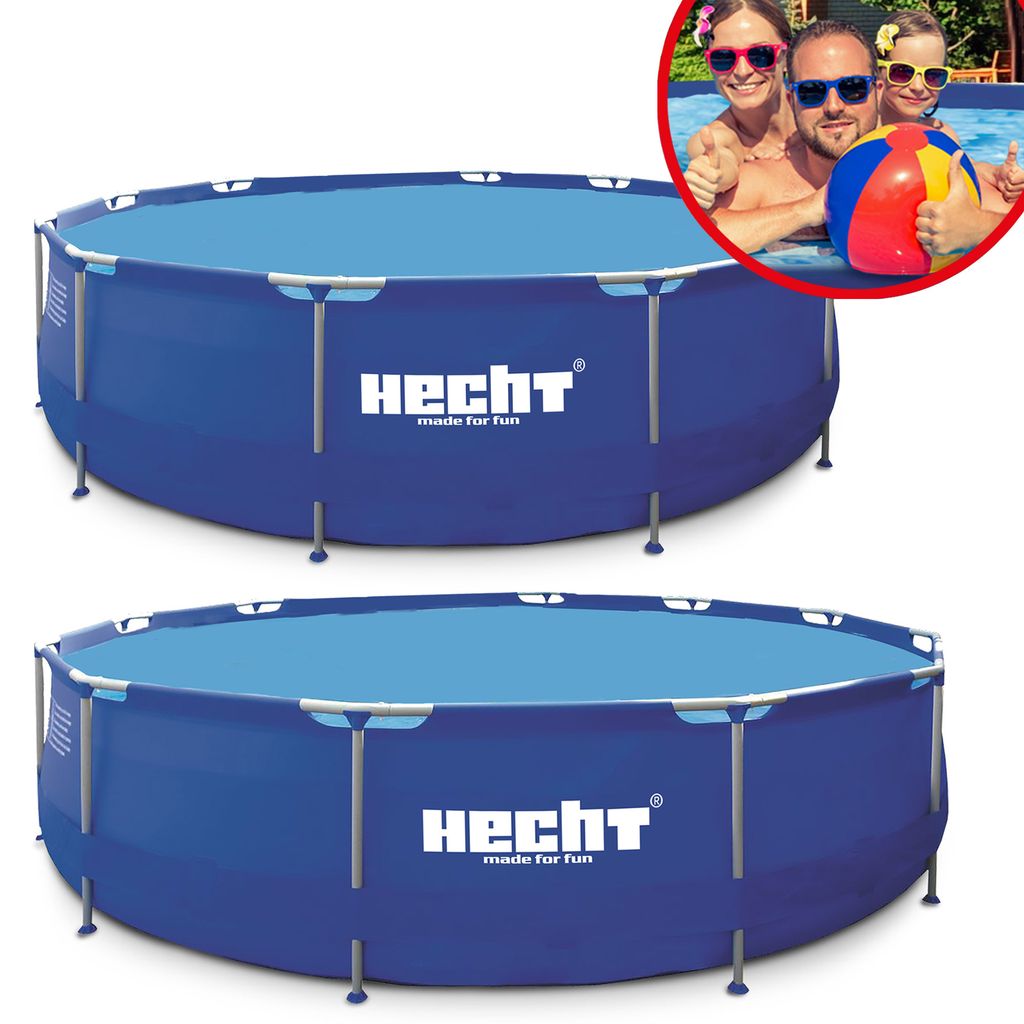 HECHT 3476 Metall Frame Pool Gartenpool | 300 cm | 76 cm Höhe | 4383 Liter | 0,3 mm Folie
