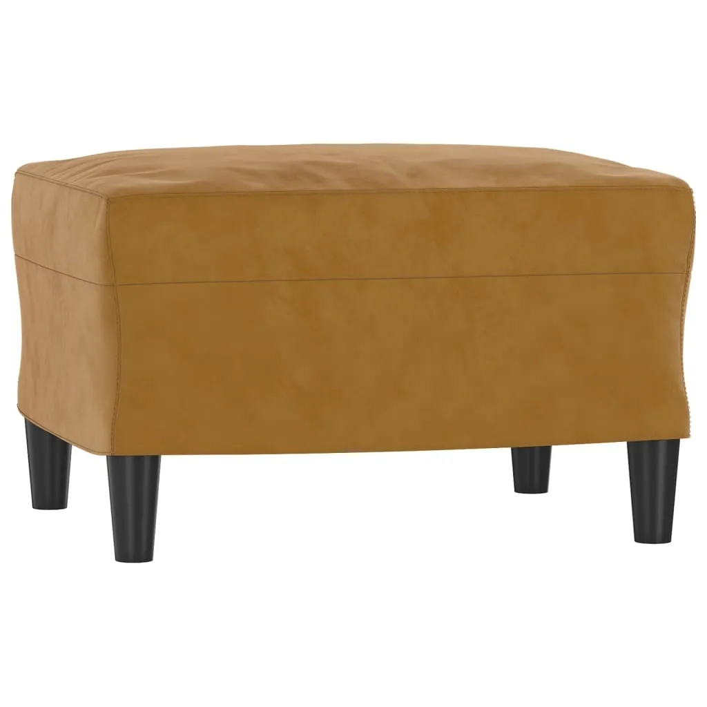 Pouf Velluto Marrone 60x50x41 cm | Poggiapiedi Confortevole Casa