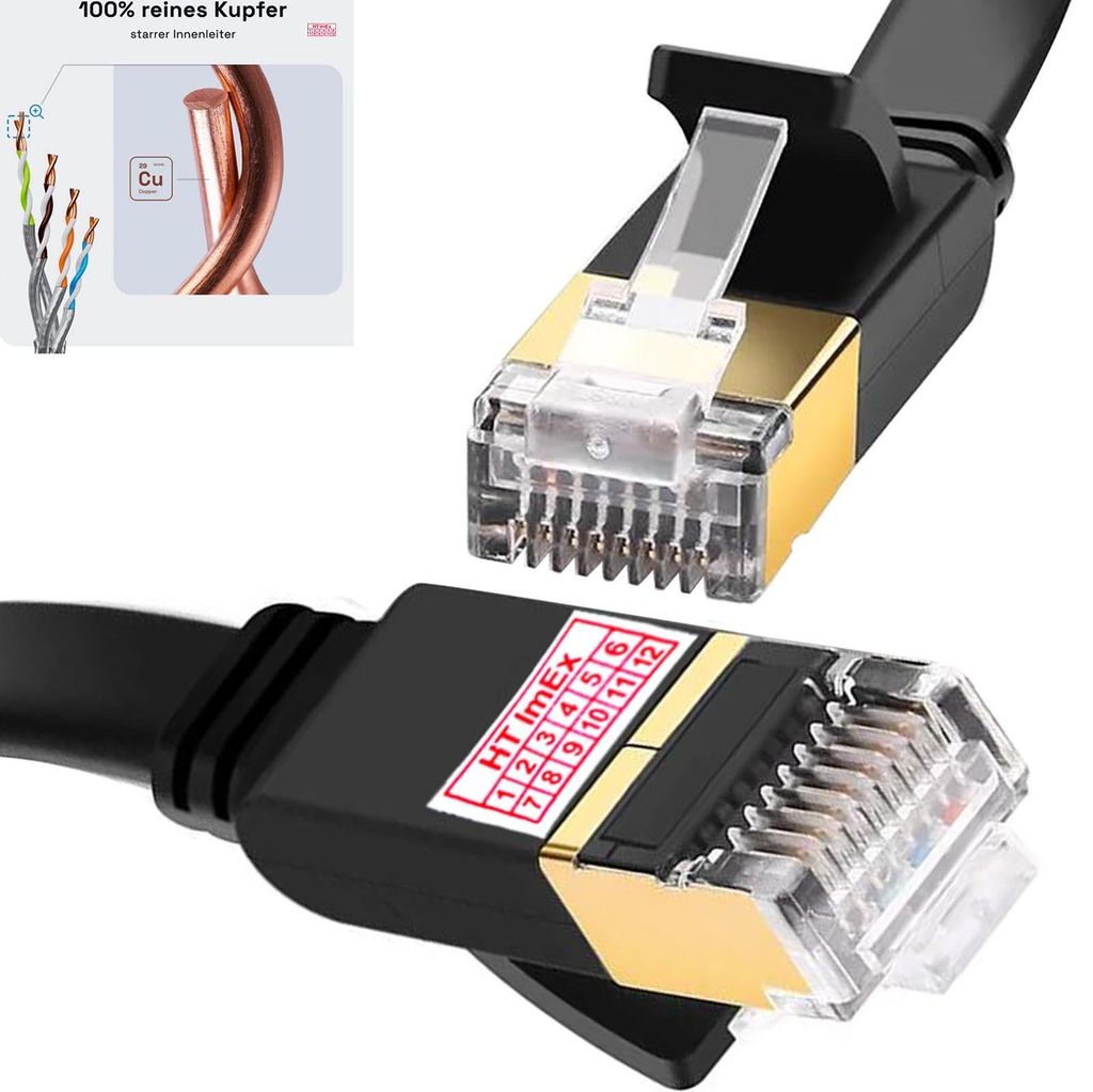 Lan Kabel CAT8 Internet Netzwerkkabel 2000MHz 40Gbps Onn. Google TV 4K Pro 2024