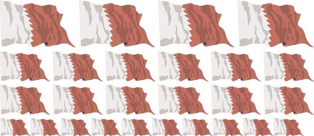 Mini Aufkleber Set - Pack wehend - 4x 51x31mm+ 12x 33x20mm + 10x 20x12mm- selbstklebender Sticker - Qatar - Flagge / Banner / Standarte fürs Auto,...