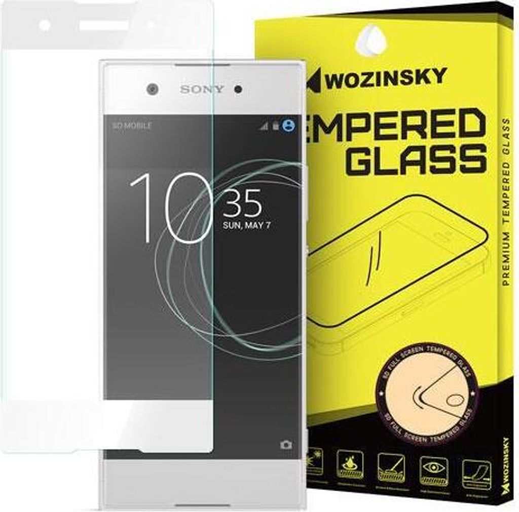 Wozinsky PRO+ (Full Glue 3D) Displayschutz Glas für Sony Xperia XA1 weiß