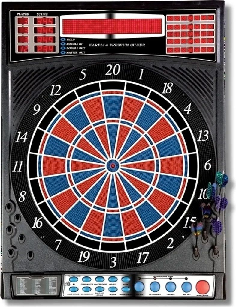 Cible de fléchettes électronique Karella Premium Silver automatique