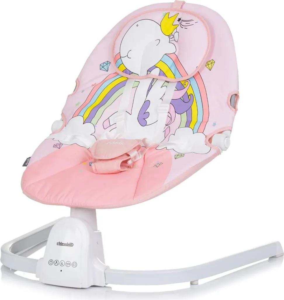 Transat Bébé Oasis avec Télécommande et Moustiquaire Protectrice Rose