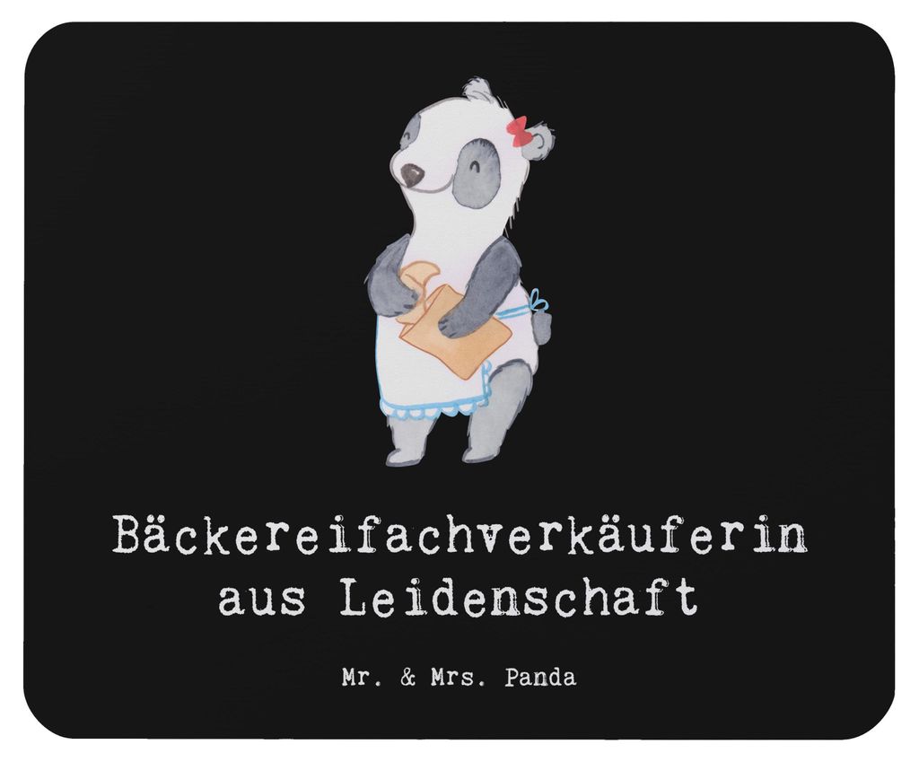 Mr. & Mrs. Panda Mauspad Bäckereifachverkäuferin Leidenschaft - Schwarz - Geschenk, Witzig, Mousepad, Bäckerei, mousematte, Mouse Pad, Backstube...