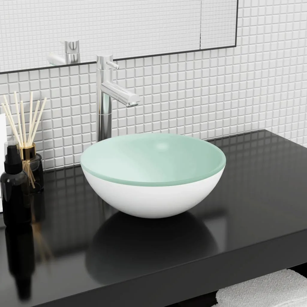 Lavabo Design Bianco Vetro Temperato 30x12cm Möbel2025 CHY5236567