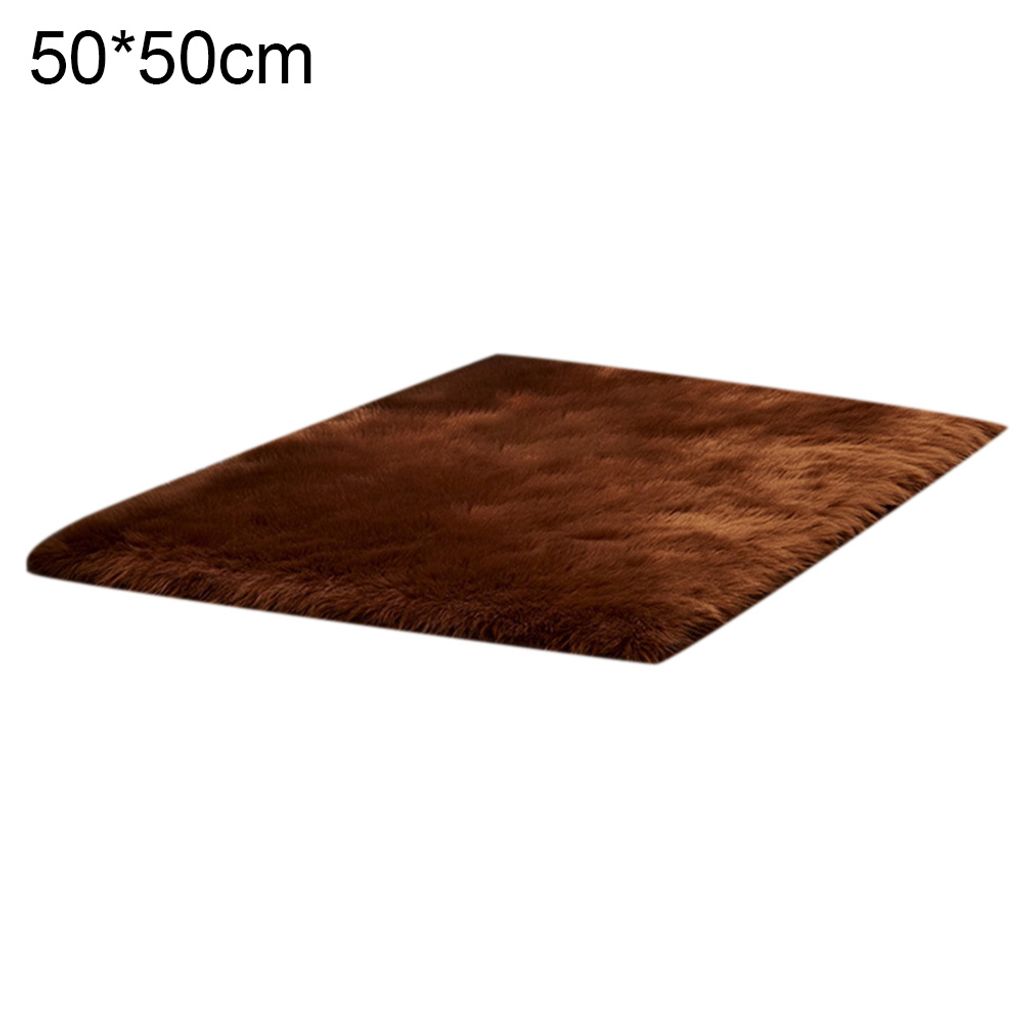 Rechteck/quadratische weiche lange Plüsch flauschige Fläche Teppich Teppich Erdgeschoss Mattenpolster-Kaffee ,Größen:50*50cm
