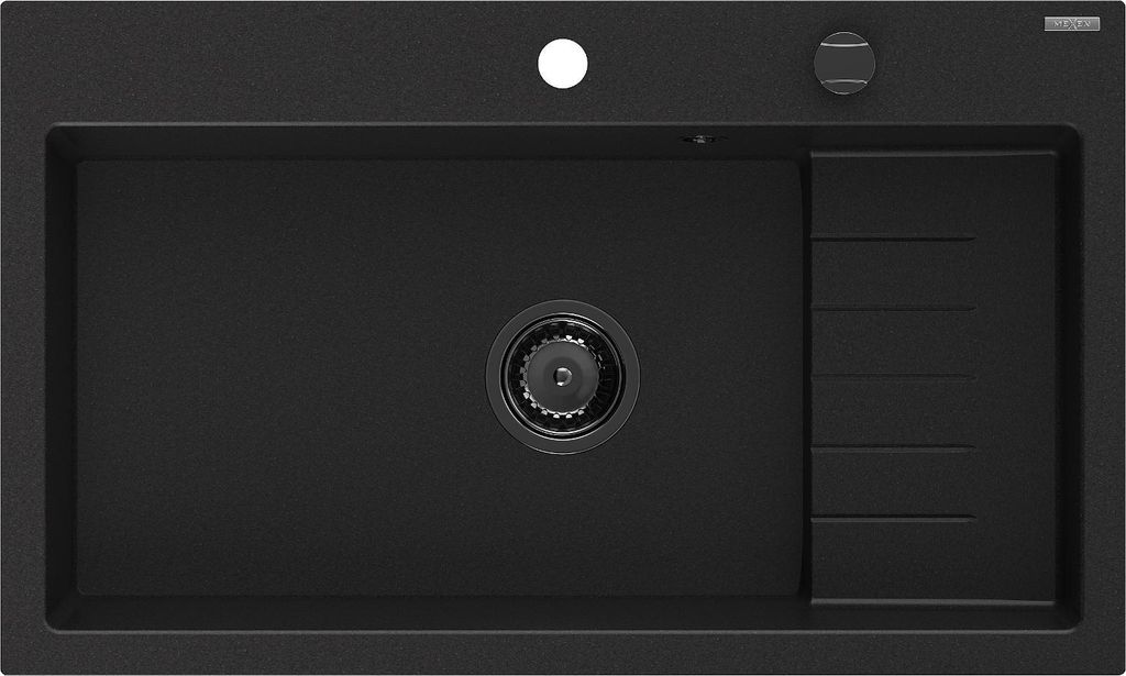 Mexen Omar Granitspüle 1-becken 800 x 480 mm, schwarz, Produktbild 