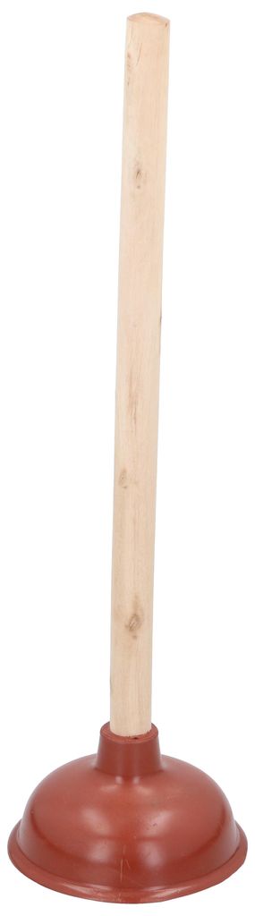 Bambelaa! Pümpel WC Saugglocke Abflussreiniger Plunger Rohrreiniger Holz Gummi 49 cm für Toilette Waschbecken Dusche Badewanne