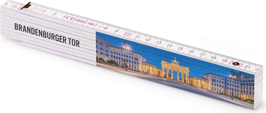 Metrie bedruckter Zollstock Geschenk | Brandenburger Tor in Berlin