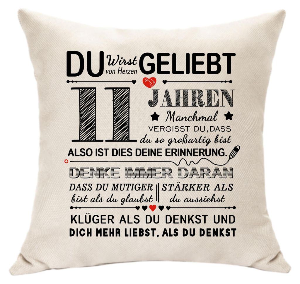 Kissenbezug-Dekorationen, eine schöne Idee für eine Geburtstagserinnerung, Geburtstagsgeschenke für 11-jährige Mädchen und Jungen, inspirieren...