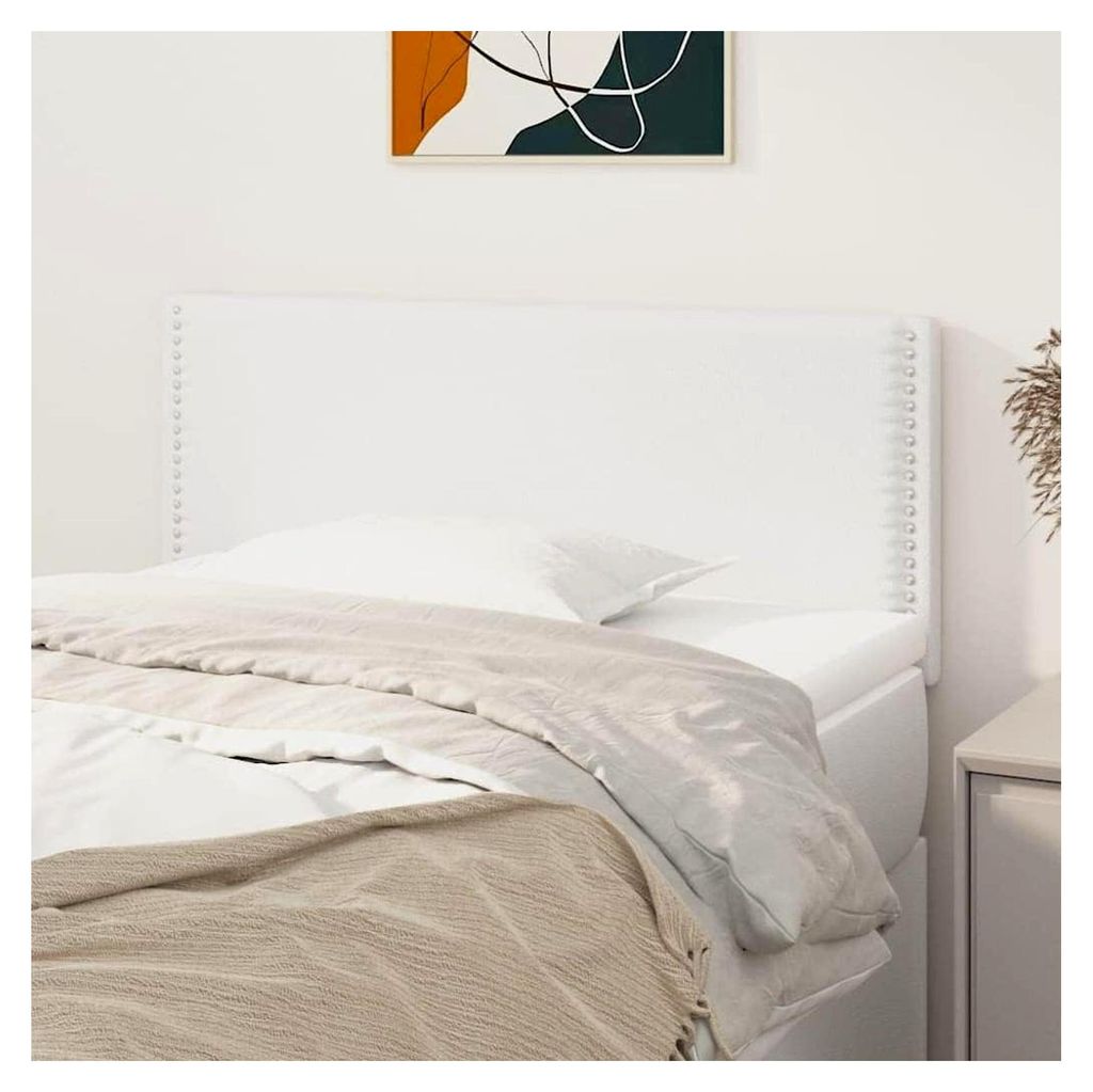 Gepolstertes Bettkopfteil in modernem Design, höhenverstellbar, für stilvolle Schlafzimmer, Weiß, 100x5x78/88 cm