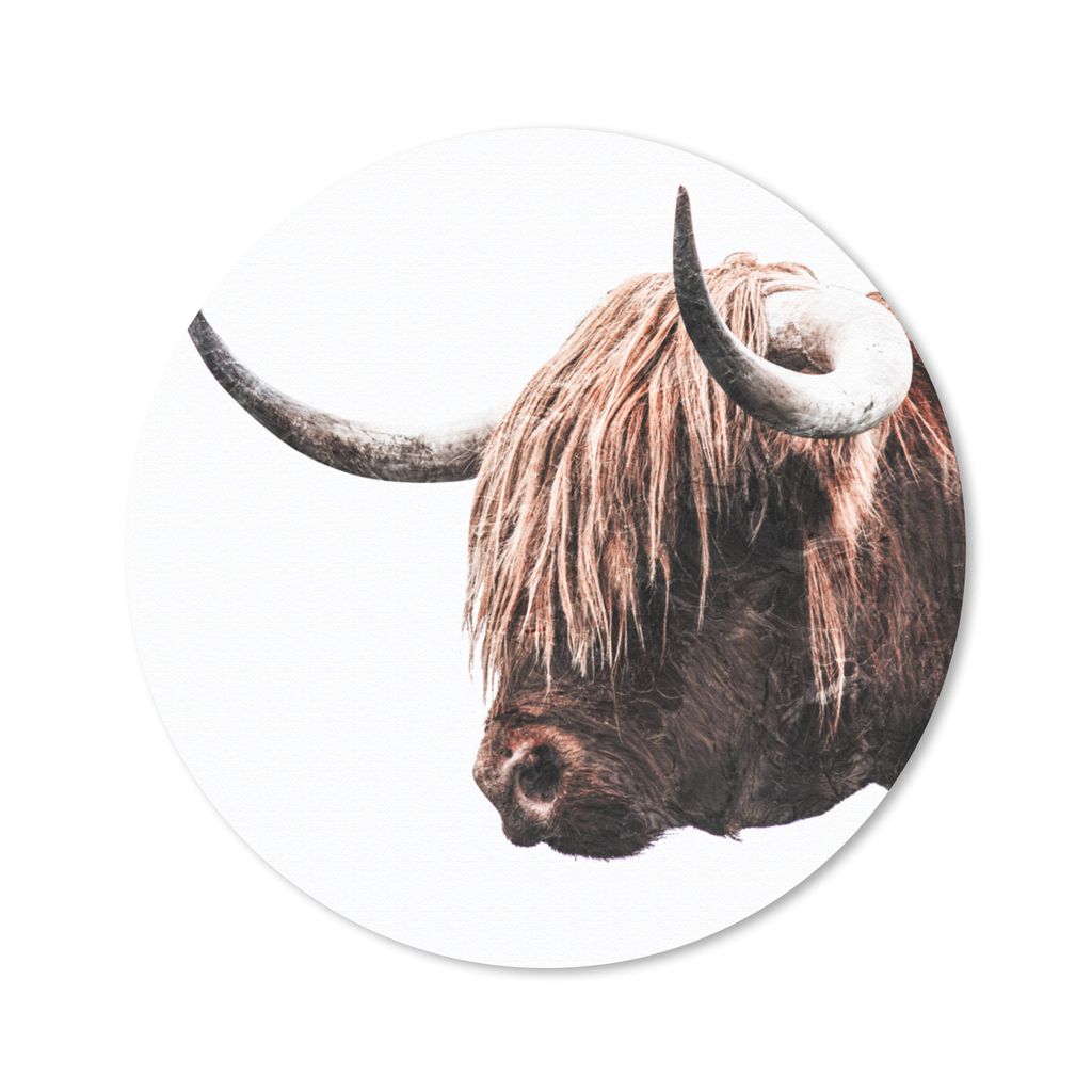 MuchoWow Mauspad Mousepad Schottischer Highlander - Tiere - Hörner 20x20 cm - Mousepads - Maus Mat - Pad - Mausunterlage - Schreibtischmatte