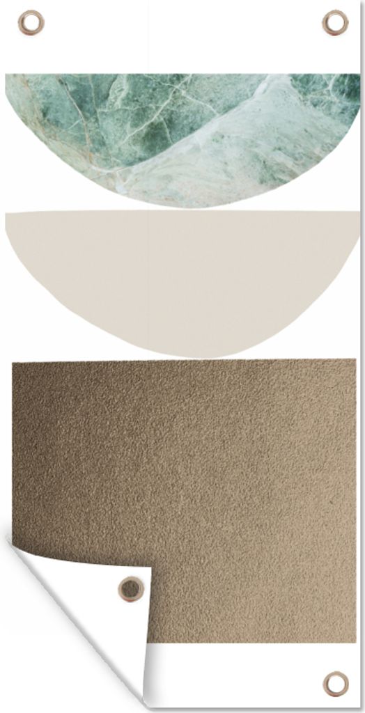 MuchoWow 40x80 cm Outdoor-Poster Gartendeko Sichtschutz Garten Poster für den Garten Geometrische Formen - Minimalismus - Pastell
